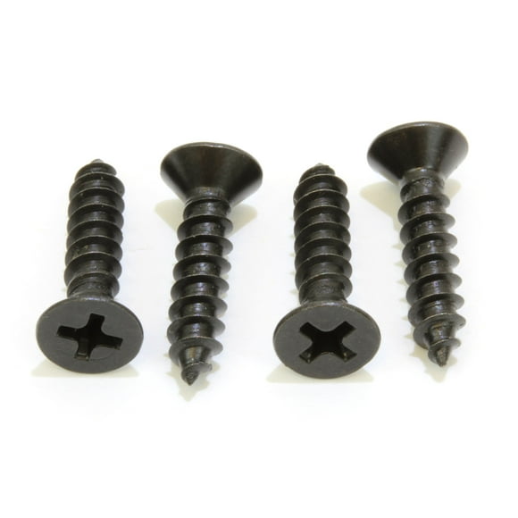 8 X 1'' Black Oxide Coated Stainless Flat Head Phillips Wood Screw, (50 pc), 18-8 (304