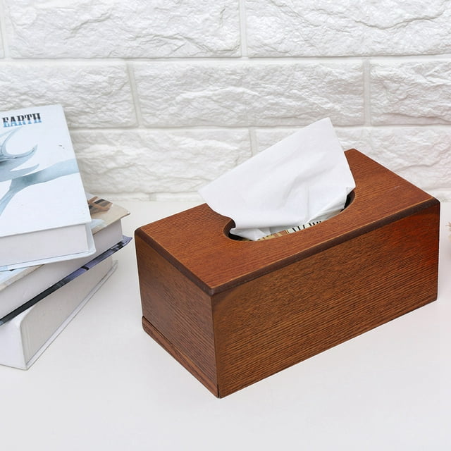 VIFER Rectangular Tissue Box Tissue Holder Natural Elegance Wood Tissue Box for Living Room Bedroom Kitchen(light)