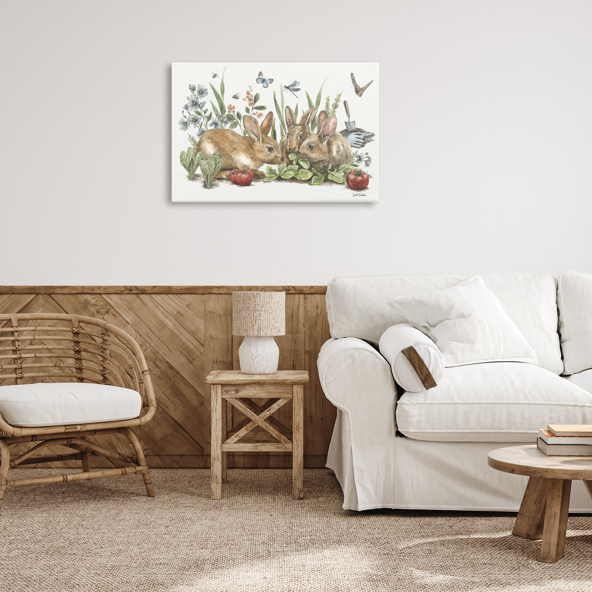 Stupell Industries Garden Patch Scene Botanical & Floral Painting Gallery Wrapped Canvas Art Print Wall Art, 30 x 20