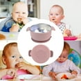 thumbnail image 2 of LPSSTORE Silicone Baby Bowls with Suction, Stainless Steel Suction Bowl with Lid and Double Ears, Anti Scald Food Container, Non- and Spill-Proof Design, for Baby Self-Service Feeding, 2 of 5