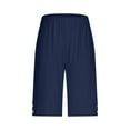 thumbnail image 5 of DHFJKG Women's Casual Capri Pants Leggings Solid Color Elastic Waist Stretch Basic Tight Leggings For Daily Wear Trendy Trousers, 5 of 5