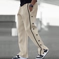 thumbnail image 2 of WEIYLL Pants for Men Patchwork Sweat Casual Drawstring Sportswear Pockets Khaki Trousers Size M, 2 of 9