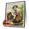 thumbnail image 2 of Mosaico pavo niño taladro redondo completo diamante dibujo arte resina pintura artesanía Tmvgtek decoración de arte en el hogar, 2 of 9