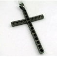 thumbnail image 2 of 3 Ct Round Cut Lab Created Black Diamond Men's Cross Pendant 925 Starling Silver, 2 of 2
