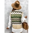 thumbnail image 4 of Asyoly Women Wave Pattern Sweater Vest Sleeveless V Neck Casual Pullover Winter Jumper Knitted Tank Tops, 4 of 6