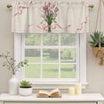 thumbnail image 2 of 2 Pack Valances for Window, Pink Tulip Short Curtains for Kitchen Bedroom Living Room, Spring Floral Romantic Flowers Rustic Rod Pocket Small Window Treatment Valance Drapes 54 x 18 Inch, 2 of 8