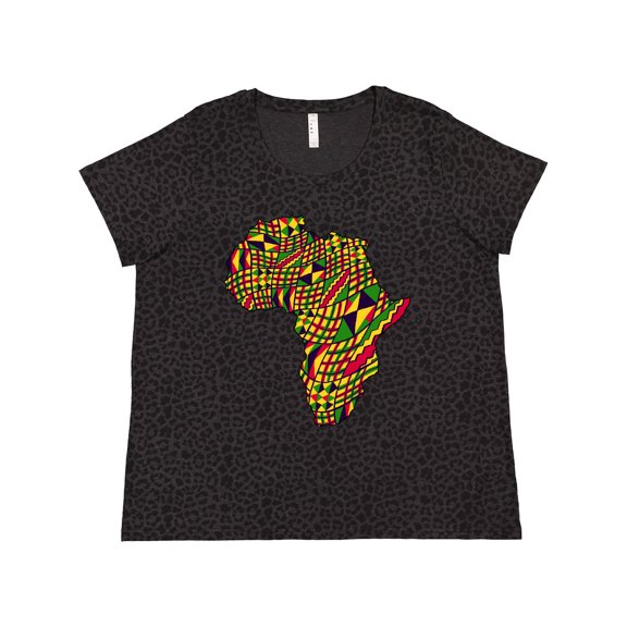 Inktastic African Continent with Pattern-black History Month Women's Plus Size T-Shirt