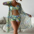 thumbnail image 2 of Lolmot Women's Summer Casual Halter Top Bathing Suit Printed 3 Pieces High Waist Bikini Maxi Swimsuit Cover up,Bathing Suit for Women for Swimming Pool, Beach, 2 of 5