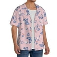 thumbnail image 2 of Sikiie Butterfly Men's Wrinkle Free Untucked Cuban Shirt Business Casual Button Down Shirts Short Sleeve ShirtMedium, 2 of 5