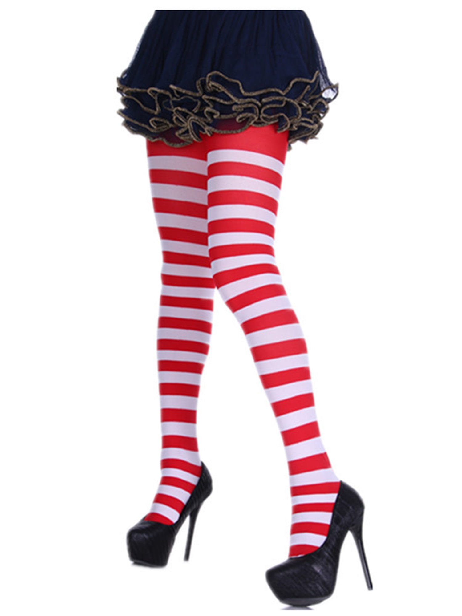 Christmas Women Pantyhose New Girls Long Stripe Printed Thigh High Striped  Cotton Thick All-match Sweet Cute Warm Stockings - Walmart.com
