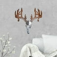 thumbnail image 6 of Metal Deer Head Bow Rack, 14" X 12" Hunting Wall Mount for Long & Compound Bows, Handcrafted Rustic Antler Hook, Unique Cabin Lodge Decor Gift for Hunters, 6 of 9