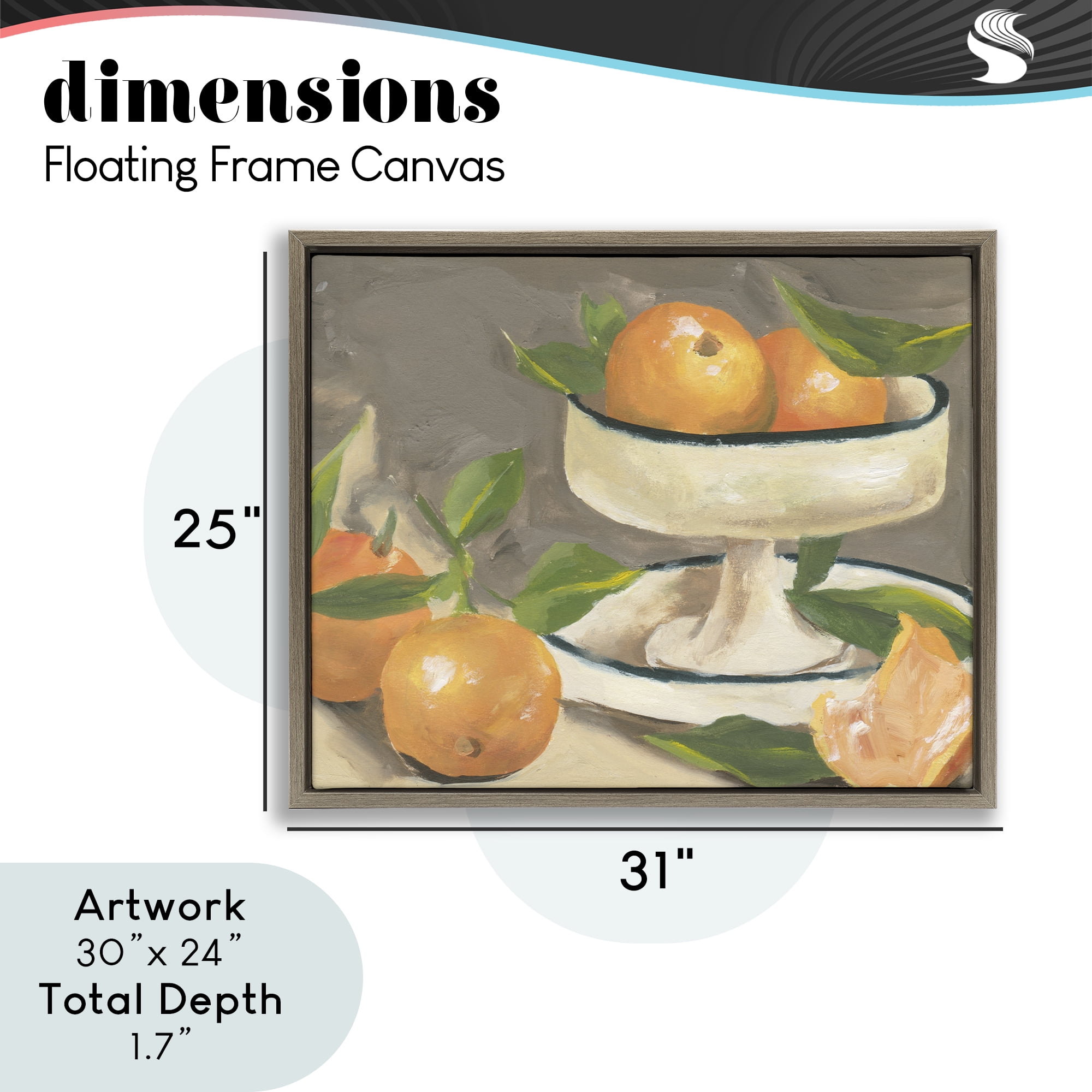 Stupell Industries Citrus In Stillness Brown Framed Floater Canvas Wall Art, design by Melissa Wang