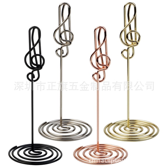LYTMENT 12pcs Creative Musical Note Desk Card Holder Clips Table Number Stands Vertical Note Holder For Weddings Parties Office And Home