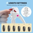 thumbnail image 4 of MelodySusie Adjustable Stainless Steel Acrylic Nail Clippers with Dial Measurement Tool and Removal Cap, White, 4 of 8