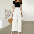 thumbnail image 6 of Womens Casual Pants Solid Color Lace Up Pockets Pants Trousers Casual Womens Pants, 6 of 6