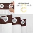 thumbnail image 5 of Solid Brown No Hook Shower Curtain Waterproof,Bathroom Curtains with Snap in Liners and See Through Top Window,Vintage Minimalism Abstract Denim Pattern Hotel Style Bathtub Curtains Shower 72"Wx96"L, 5 of 8
