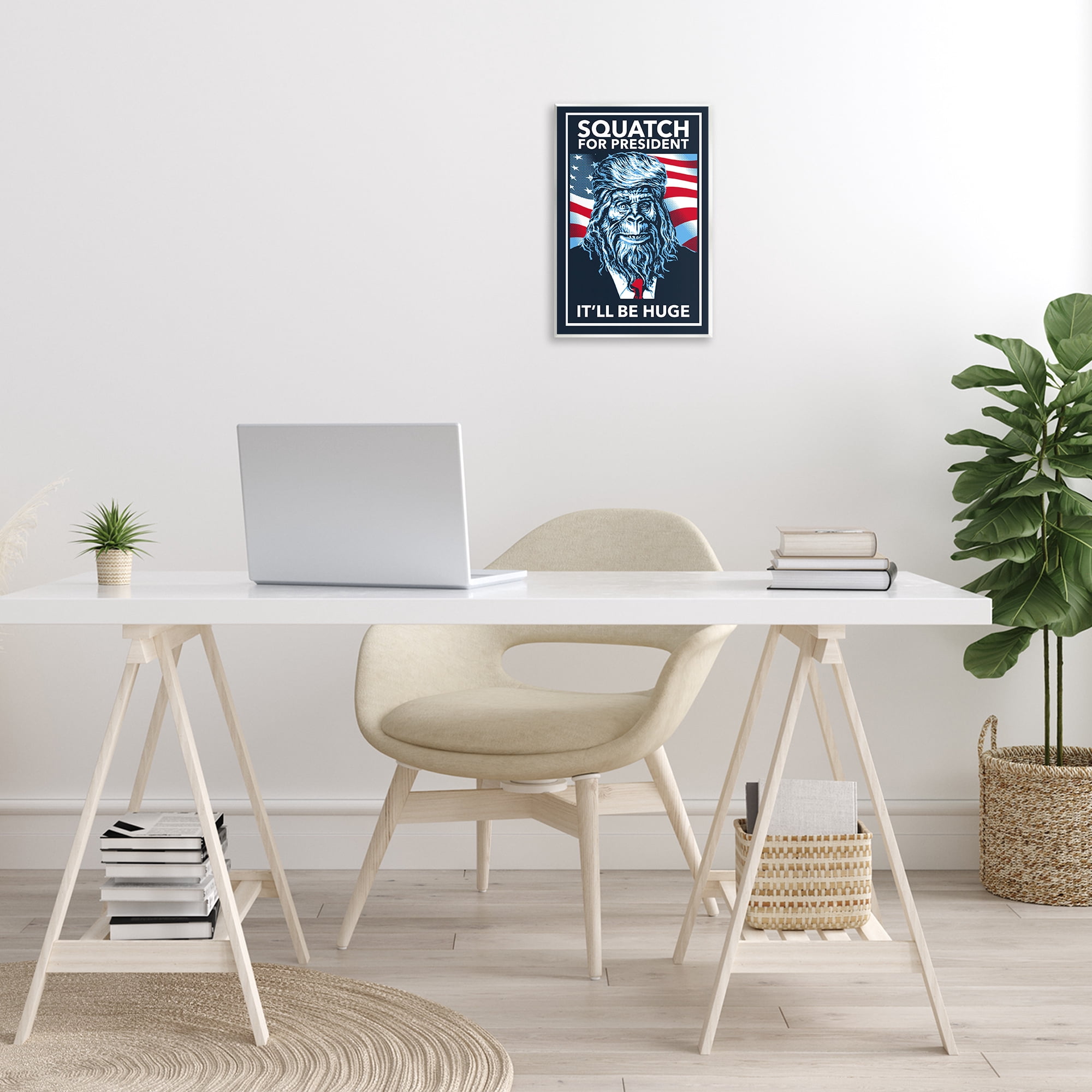 Stupell Industries Funny Mythical President Novelty Painting Unframed Art Print Wall Art, 10 x 15