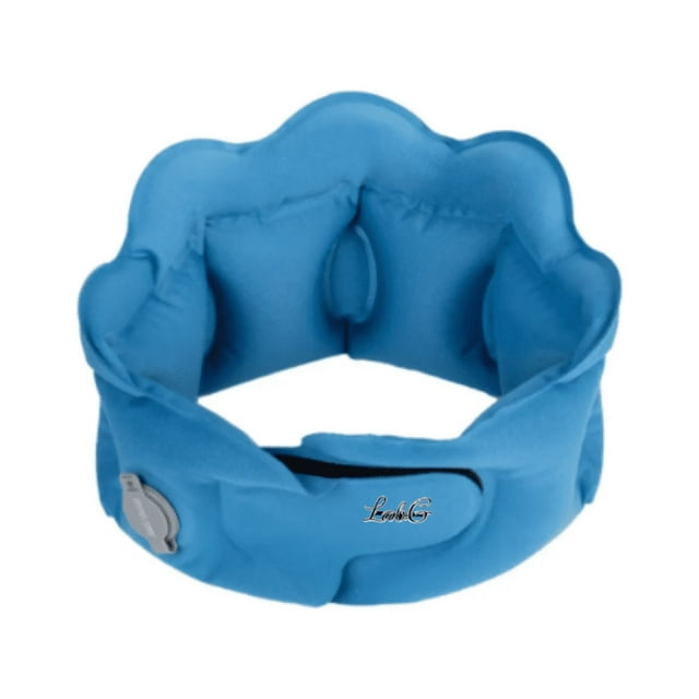 Almohada De Viaje Inflable, cojin De Cuello Oficina Y Antifaz Lab.G Azul