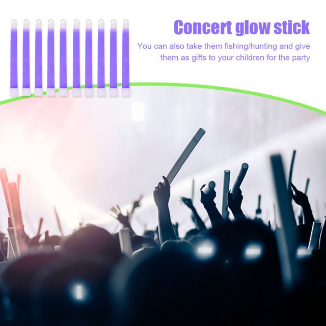 Palos De Luz Incandescente 10pcs 6 pulgadas Glow Light Sticks Impermeable Supervivencia Senderismo Camping Gear (Púrpura)