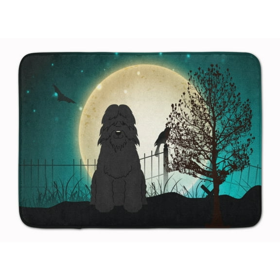 Halloween Scary Bouvier des Flandres Machine Washable Memory Foam Mat