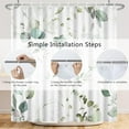thumbnail image 5 of 72x72 Inches Eucalyptus Leaf Shower Curtain Abstract Green Watercolor Sage Vine Leaves Botanical Bath Curtain Plant Home Bathroom Decor Waterproof Polyester Fabric with Hooks, 5 of 6