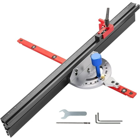 

Precision Miter Gauge 24 Aluminum Table Saw Miter Gauge w/ 60 Degree Angled Ends for Max. Stock Support and a Repetitive Cut Flip Stop Miter Saw Fence w/Laser Marking Scale