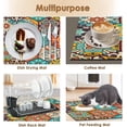 thumbnail image 2 of Boho Coffee Mat for Countertops, Colorful Talavera Modern Dish Drying Mat 2 Pcs for Kitchen Coffee Bar Accessories Fit Under Coffee Maker Espresso Machine Dish Rack Hide Stain Rubber, 2 of 6