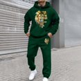thumbnail image 2 of heyac Men Leisure 2 Piece Long Sleeve SetBig and Tall Matching Outfits Casual Oversized Hooded Athletic Tracksuit Regular Fit Jacquard Jogging Suit Set, 2 of 4