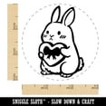 thumbnail image 2 of Cute Bunny Rabbit with Valentine's Day Heart Self-Inking Rubber Stamp Ink Stamper - Purple Ink - Small 3/4 Inch, 2 of 7