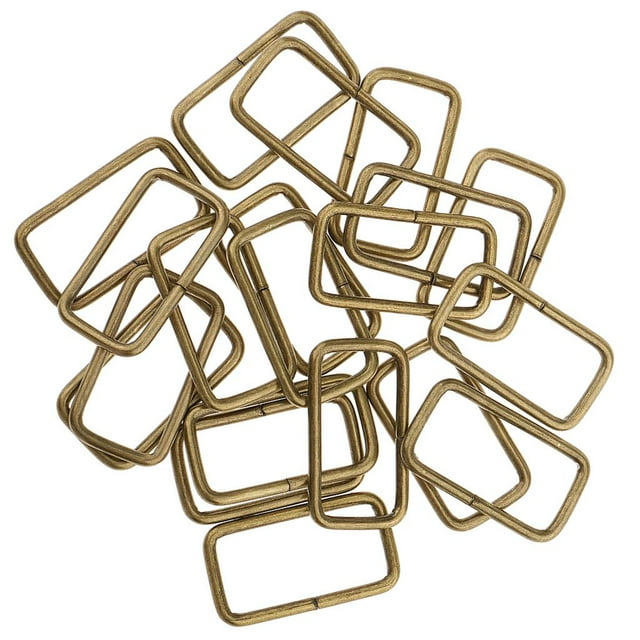 20 piezas Hebilla cuadrada Hugo gancho equipaje cinturón zapato sombrero bronce 32x16x2.8mm