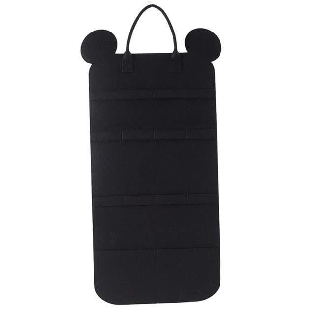 Bolsa de almacenamiento de juguetes para gatos, suministros para mascotas gatos, fieltro duradero, bolsa para colgar en la pared, organizador de jugue Negro