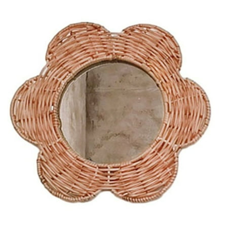 

Rattan Mirror Wicker Wall Hanging Mirror Art Decor bohemian for Home Entryway