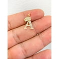 thumbnail image 4 of Initials Letters Pendant / 14k Yellow Gold Initials with Crown Cubic Zirconia Charm / Dije de las Iniciales en Oro, 4 of 7