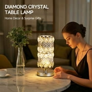 Crystal Table Lamp with Rechargeable RGB Bulb, 15 Color Modes, Remote Control Ambient Light for Bedroom, Living Room, Bar and Nightstand