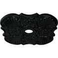 thumbnail image 3 of 29"OD x 3 5/8"ID x 1 3/8"P Flower Ceiling Medallion (Fits Canopies up to 6 1/4"), Hand-Painted Jet Black, 3 of 6