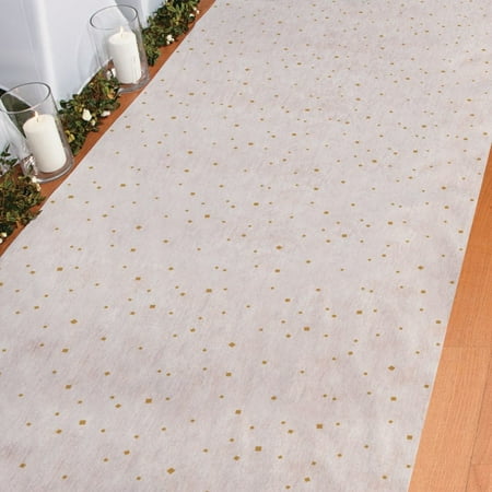 Gold & White Wedding Aisle Runner - Party Decor - 1 Piece