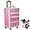Pink - C, variant on Rolling Makeup Train Case 4 Tiers, Lockable Aluminum Makeup Travel Organizer Cosmetic Case with Extendable Trays Size 14" L x 9" W x 22.4" H Rose Pink