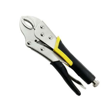 

DTOWER Locking Pliers Curved Jaw Vice-Grip Manual High Speed Steel Multifunctional with Round Nose Rubber Handle for Indoor Outdoor Repair Work