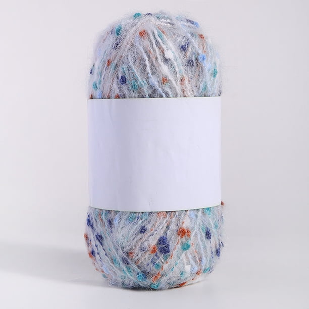 Xiao Hua Hilos de mohair de 200 g con puntos de colores, hilo suave para tejer a mano, para hacer bufandas, chales y manualidades, talla L