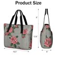 thumbnail image 3 of Tote Bag for Women - Pioneer Flower Shoulder Bag - Large Utility Work Duffle Bag with Zipper Handbag for Travel, Work, Sprots, 3 of 5