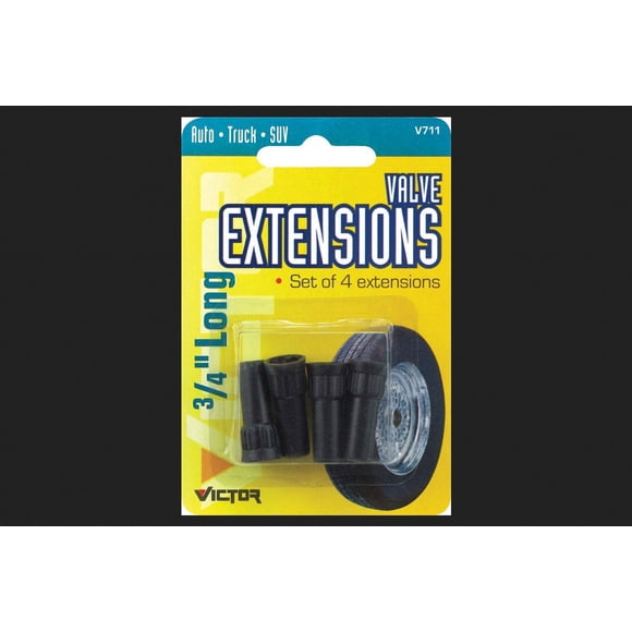 Extensión de válvula de neumático BELL de 3/4 pulgadas, paquete de 4 unidades, 60 PSI, color negro