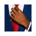 thumbnail image 3 of Bague Alliance pour Homme en Titane Noir et Argent Sterling, 3 of 4