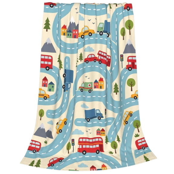 Cars Blanket, Soft Warm Flannel Throw Blanket, Cozy Plush Blanket for Bedroom, Sofa, Bed, Birthday Gift 50x40