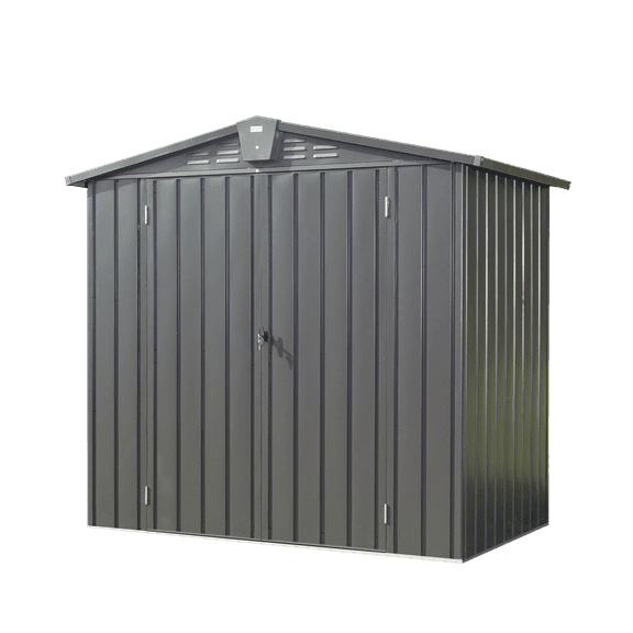 Garden Sheds Outdoor Storage Shed 6.5'x 4.2', Metal Garden Shed for Bike, Trash Can, Tools, Lawn Mowers,Galvanized Steel Outdoor Storage Cabinet with Lockable Door for Backyard, Patio, Lawn (6.5x4.2f