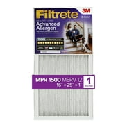 Filtrete by 3M, 16x25x1, MERV 12, Advanced Allergen Reduction HVAC Furnace Air Filter, Captures Allergens, Bacteria, Viruses, 1500 MPR, 1 Filter