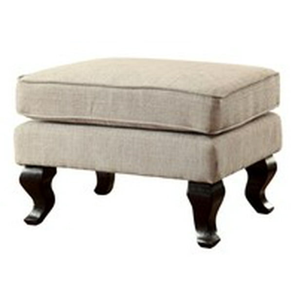 Agustas Cabriole Leg Ottoman Traditional Style - Beige - Walmart.com