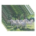 thumbnail image 2 of White Horse Placemats Set of 6 Coffee Mats, Non Slip Backing 18x12 Inch for Home and Restaurants, 2 of 9