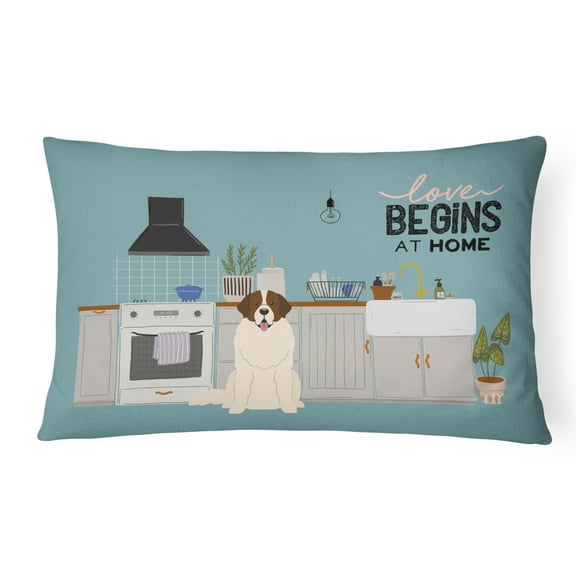 Carolines Treasures CK7731PW1216 Moscow Watchdog Kitchen Scene Canvas Fabric Decorative Pillow 12H x16W multicolor