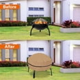 thumbnail image 2 of Fire Pit Cover 20x38 inches Patio Fire Pits Cover 420 Waterproof UV Protector Grill BBQ Covers for Outdoor Garden Round Black/Brown, 2 of 9