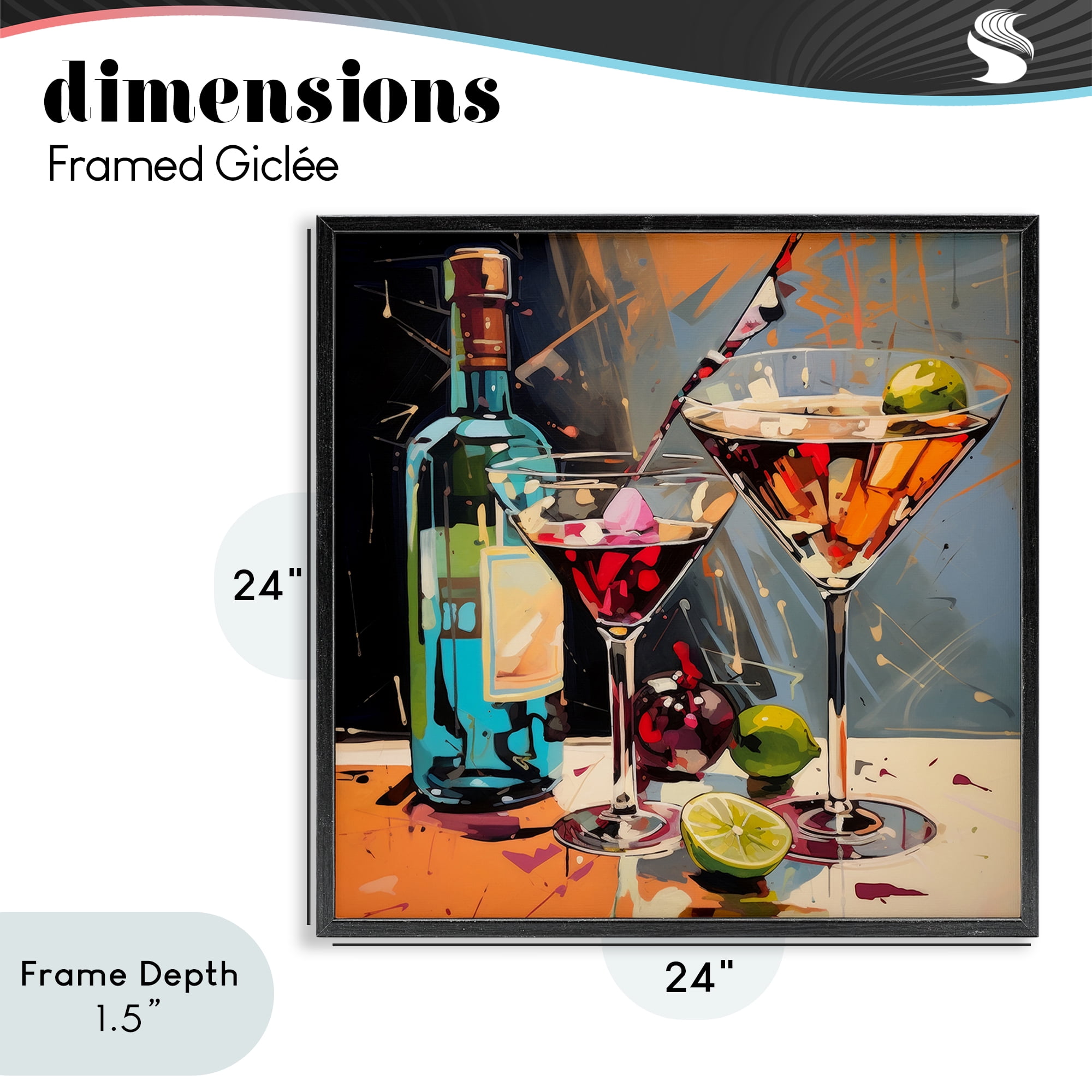 Stupell Industries Every Sip of Martini Night Black Framed Giclee Art, design by Lazar Studio